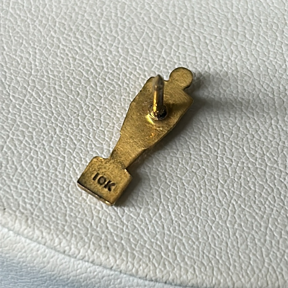 10k Vintage Man Figure Lapel Pin - image 6